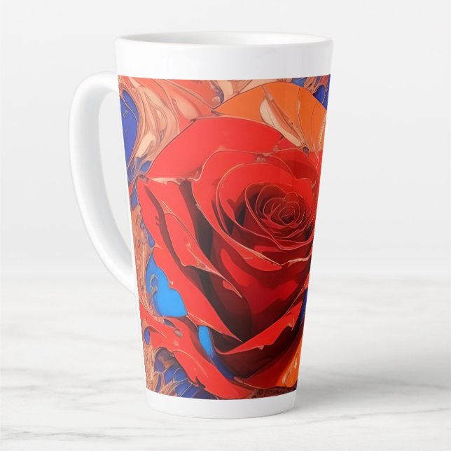 Taza De Café Latte Resumen artístico Rosa de mármol (Ángulo izquierdo)