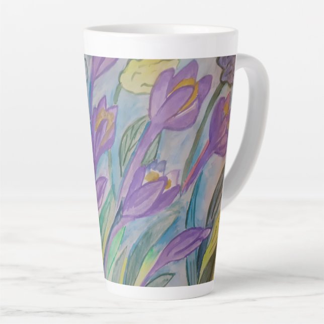Taza De Café Latte Resumen Crocus Latte Mug (Ángulo derecho)
