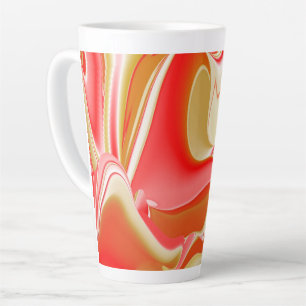 Taza De Café Latte Resumen de amor y oro en 3D Rainbowart