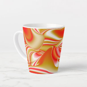 Taza De Café Latte Resumen de amor y oro en 3D Rainbowart