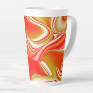Taza De Café Latte Resumen de amor y oro en 3D Rainbowart