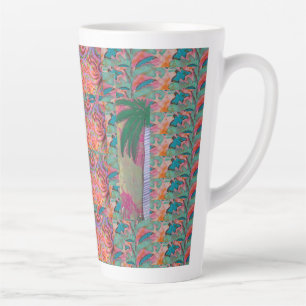 Taza De Café Latte Resumen de árbol de palmas latte Mug