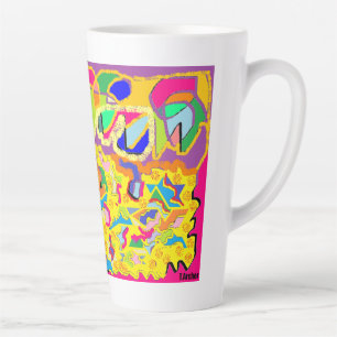 Taza De Café Latte Resumen de arte como Josephs abrigo multicolor!