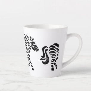 Taza De Café Latte Resumen de bloqueo de madera de caballo Imprimir l