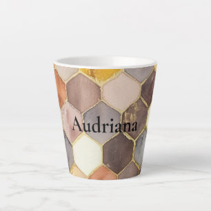 Taza De Café Latte Resumen de champán de Glam Honey Comb Rubor