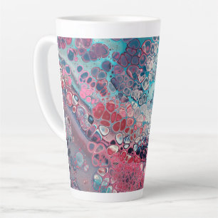 Taza De Café Latte Resumen de color de la turba acrílica de coral y A