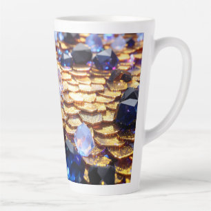 Taza De Café Latte Resumen de la fantasía de lujo Gemstone