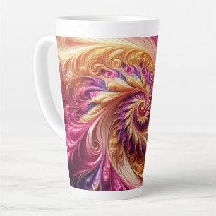 Taza De Café Latte Resumen de la modernidad Swirling rosa, dorado y m
