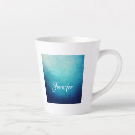 Taza De Café Latte Resumen de Mandala azul de bonito