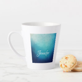 Taza De Café Latte Resumen de Mandala azul de bonito