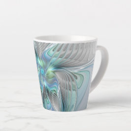 Taza De Café Latte Resumen de mariposa azul verde azul Fantasía arte 
