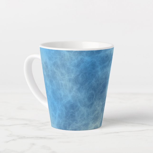 Taza De Café Latte Resumen de mármol azul (Ángulo izquierdo)