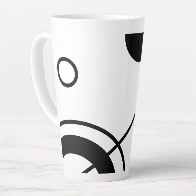 Taza De Café Latte Resumen de pinceles de arte (Ángulo izquierdo)
