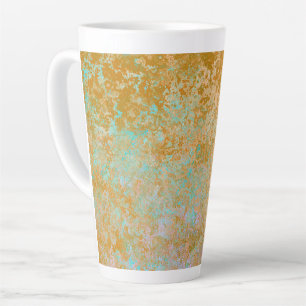 Taza De Café Latte Resumen de tinta para alcohol de la patina azul do