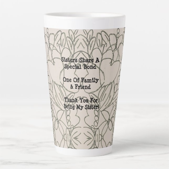 Taza De Café Latte Resumen del sentimiento de la hermana (Anverso)