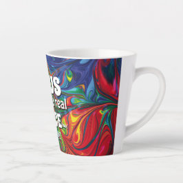 Taza De Café Latte Resumen El verde rojo azul JESÚS DA UNA PAZ REAL
