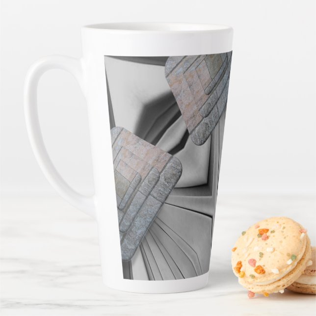Taza De Café Latte Resumen Gray Latte Mug (In situ)