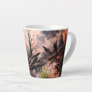 Taza De Café Latte Resumen Heart Latte Mug - Diseño artístico moderno
