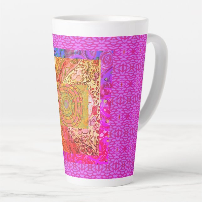 Taza De Café Latte Resumen ilustrado (Ángulo derecho)