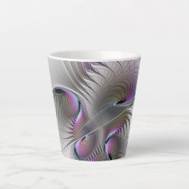 Taza De Café Latte Resumen moderno Shy Fantasía Figura Arte Fractal
