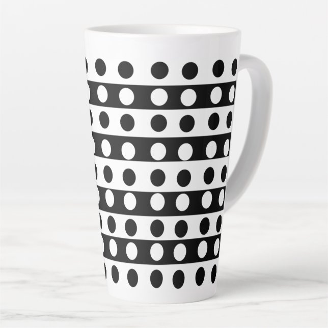 Taza De Café Latte Resumen personalizado Artista blanco y negro (Ángulo derecho)