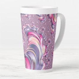 Taza De Café Latte Resumen Pink Purple Spiral Fractal