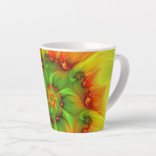 Taza De Café Latte Resumen psicodélico colorido moderno Resumen arte 