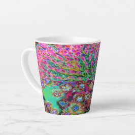 Taza De Café Latte Resumen psicodélico Groovy Purple Sedum