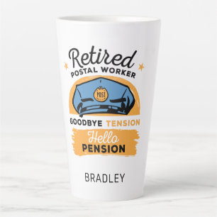 Taza De Café Latte Retiro de la carta de porte de trabajador postal r