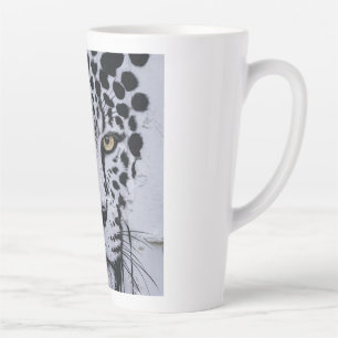 Taza De Café Latte Retrato Artístico de Leopardo para Sudadera con Ca