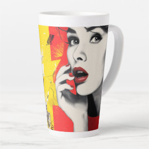 Taza De Café Latte retrato de arte pop dual
