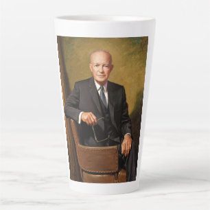 Taza De Café Latte Retrato de Dwight Eisenhower Presidente de la Casa