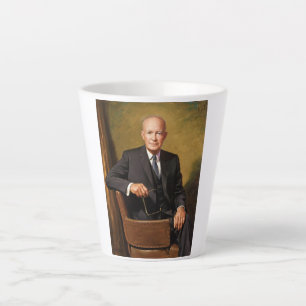 Taza De Café Latte Retrato de Dwight Eisenhower Presidente de la Casa