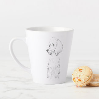 Taza De Café Latte Retrato de mascota de perro Caniche Estándar 