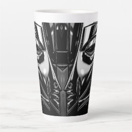Taza De Café Latte Retrato de Metal de Medianoche