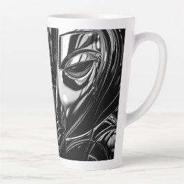 Taza De Café Latte Retrato de Metal de Medianoche