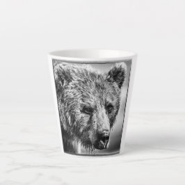 Taza De Café Latte Retrato de oso pardo