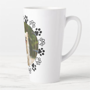 Taza De Café Latte retrato de perro canino personalizable 