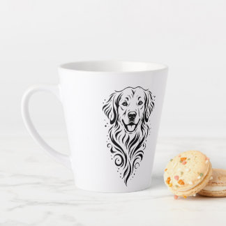 Taza De Café Latte Retrato de Perro Elegante Amante de Perros en Blan