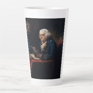 Taza De Café Latte Retrato de pulgar, Benjamin Franklin Padre fundado