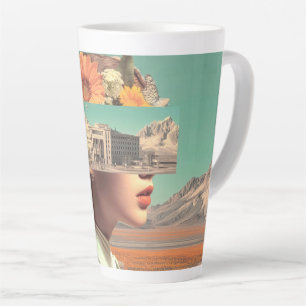 Taza De Café Latte Retrato surrealista con paisaje arquitectónico