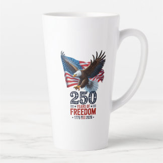 Taza De Café Latte Retro 250 Años De Libertad USA Patriótico 4 De Jul