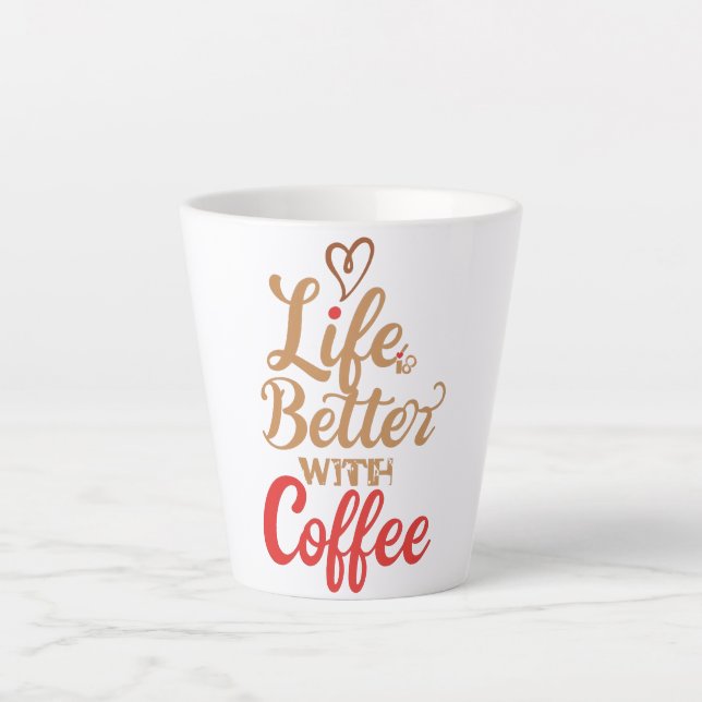 Taza De Café Latte Retro Coffee Lover Typography (Anverso)