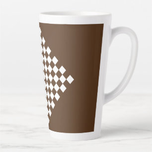 Taza De Café Latte Retro de marrón y blanco controlado