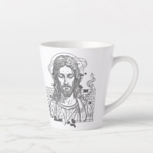 Taza De Café Latte Retro Grid Jesús Rey de Reyes Apocalipsis 19:16
