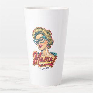 Taza De Café Latte Retro mamá pop art 2 personalizado