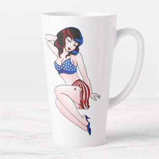 Taza De Café Latte Retro Pinup Beer Glass USA Pinup Chica Mug
