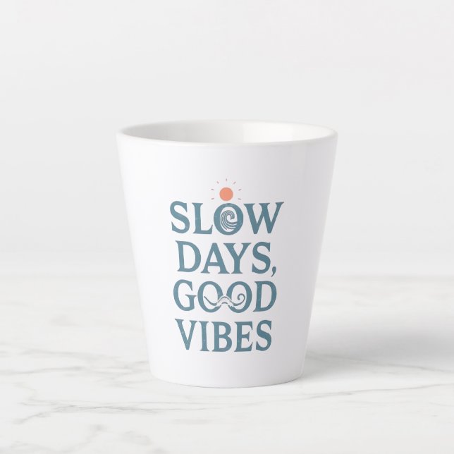Taza De Café Latte Retro Positive and Relaxing Saying (Anverso)