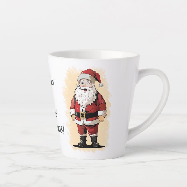 Taza De Café Latte Retro Santa Cristmas Latte Mug (Derecha)