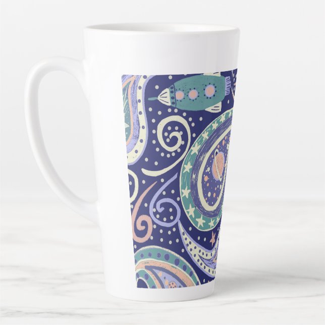 Taza De Café Latte Retro Space Galaxy Design (Izquierda)